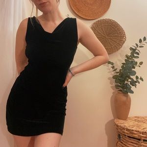 Vintage Donna Karan DKNY Little Black DressVelvet Kitty Dress